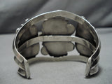 Superior Vintage Native American Navajo Carico Lake Turquoise Sterling Silver Bracelet Old Cuff-Nativo Arts