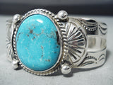 Marie Thompson Navajo Turquoise Sterling Silver Bracelet Native American-Nativo Arts