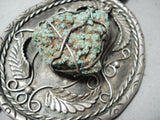One Of A Kind Vintage Native American Navajo Dangling Turquoise Sterling Silver Bolo Tie-Nativo Arts
