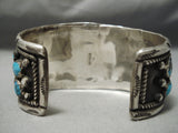 One Of The Best Vintage Native American Navajo Blue Turquoise Sterling Silver Wave Bracelet-Nativo Arts