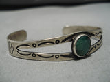 Rare Vintage Navajo Carrillos Turquoise Native American Sterling Silver Bracelet-Nativo Arts