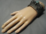 Quality Native American Sterling Silver Handmade Spider Turquoise Bracelet-Nativo Arts