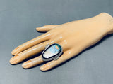 Important Inlay Master Native American Navajo Turquoise Kachina Sterling Silver Ring-Nativo Arts