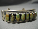 Rare Domed Royston Turquoise Vintage Native American Navajo Sterling Silver Bracelet-Nativo Arts