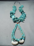 Chunky Nugget Vintage Native American Navajo Graduating Turquoise Jacla Necklace Old-Nativo Arts