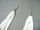 Native American Impressive Vintage Santo Domingo Spiny Oyster Heishi Sterling Silver Necklace-Nativo Arts