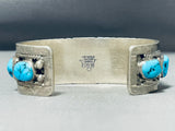 Tommy Moore Vintage Native American Navajo Morenci Turquoise Sterling Silver Bracelet-Nativo Arts