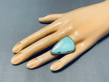 Dynamic Vintage Native American Navajo Turquoise Sterling Silver Ring-Nativo Arts