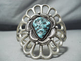 Outstanding Vintage Native American Navajo Turquoise Sterling Silver Cast Bracelet-Nativo Arts