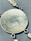 One Of The Most Unique Vintage Native American Zuni Turquoise Inlay Sterling Silver Necklace-Nativo Arts