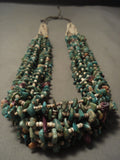 245 Gram Vintage Navajo Native American Jewelry jewelry Natural Green Turquoise Spiny Oyster Necklace-Nativo Arts