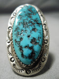 Marvelous Vintage Native American Navajo Sleeping Beauty Turquoise Sterling Silver Ring-Nativo Arts
