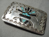 Noteworthy Vintage Native American Navajo Turquoise Sterling Silver Buckle Old-Nativo Arts