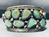 One Of The Best Vintage Native American Navajo Green Turquoise Sterling Silver Bracelet-Nativo Arts