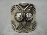 Amazing Vintage Native American Navajo Starbursts Sterling Silver Early Ring-Nativo Arts