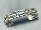 Important Ray Adakai Thick Vintage Native American Navajo Sterling Silver Bracelet-Nativo Arts