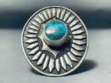 Stunning San Felipe Morenci Turquoise Sterling Silver Ring-Nativo Arts