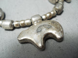 Native American Fascinating Sugulite Sterling Silver Bear Fetish Necklace-Nativo Arts