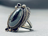Stunningly Beautiful Native American Navajo Hematite Sterling Silver Ring-Nativo Arts