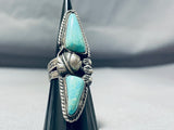 Tremendous Vintage Native American Navajo Turquoise Sterling Silver Ring-Nativo Arts