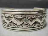 Hand Wrought Vintage Native American Navajo Sterling Silver Bracelet Old-Nativo Arts
