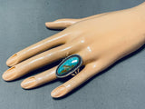 Beautiful Vintage Native American Navajo 8 Turquoise Sterling Silver Ring-Nativo Arts