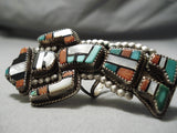 Biggest Best Vintage Native American Zuni Authentic Turquoise Sterling Silver Ring Old-Nativo Arts