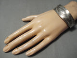 Earlier 1900's Vintage Native American Navajo Whirling Logs Sterling Silver Bracelet Old-Nativo Arts