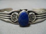 Incredible Vintage Native American Navajo Lapis Willy Begay Sterling Silver Bracelet-Nativo Arts