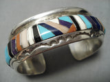 Amazing Jimmy Frank Vintage Native American Navajo Turquoise Sugulite Sterling Silver Bracelet-Nativo Arts