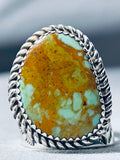 Adjustable Shank Vintage Native American Navajo Royston Turquoise Sterling Silver Ring-Nativo Arts