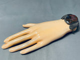 One Of The Best Vintage Native American Navajo Lava Agate Sterling Silver Leaf Bracelet-Nativo Arts