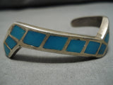Impressive Vintage Navajo Zig Zag Sterling Silver Native American Bracelet-Nativo Arts