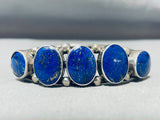 Exquisite Vintage Native American Navajo Lapis Sterling Silver Bracelet-Nativo Arts