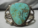 Huge Vintage Native American Navajo Tom Begay Green Turquyoise Sterling Silver Bracelet Cuff Old-Nativo Arts