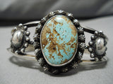 One Of the Best Vintage Navajo #8 Turquoise Sterling Silver Bracelet-Nativo Arts
