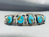 Rare Turquoise Vintage Native American Navajo Sterling Silver Bracelet-Nativo Arts