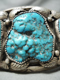 Boulders Of Turquoise Vintage Native American Navajo Sterling Silver Bracelet-Nativo Arts