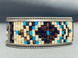 Unique Vintage Native American Navajo Turquoise & Heishi Sterling Silver Bracelet-Nativo Arts