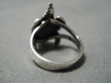Important Native American Navajo Wilf Begay Sterling Silver Toad Ring-Nativo Arts