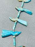 One Of The Best Hand Carved Bird Turquoise Vintage Native American Zuni Sterling Silver Necklace-Nativo Arts