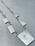 One Of The Best Vintage Native American Zuni Turquoise Sterling Silver Channel Necklace-Nativo Arts
