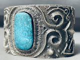 Heavy 157 Grams Vintage Native American Navajo Sterling Silver Turquoise Bracelet-Nativo Arts