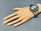 Robby Shakey Rare #8 Turquoise Vintage Native American Navajo Sterling Silver Bracelet-Nativo Arts