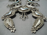 Huge Vintage Native American Navajo Bird Fetish Sterling Silver Native Squash Blossom Necklace-Nativo Arts