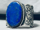 One Of The Best Ever Native American Navajo Lapis Sterling Silver Bracelet-Nativo Arts