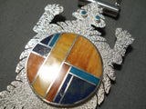 Important Museum Native American Navajo Horny Toad Sterling Silver Turquoise Necklace-Nativo Arts