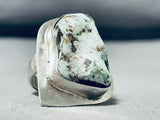 Astounding Vintage Native American Navajo Dry Creek Turquoise Sterling Silver Ring Signed-Nativo Arts