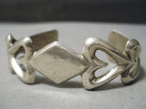Fabulous Vintage Navajo Sterling Silver Bracelet Hearts Native American Old-Nativo Arts