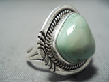Bes Padilla Vintage Native American Navajo Careico Lake Turquoise Sterling Silver Ring-Nativo Arts
